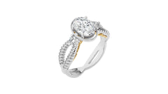 Classic Twisted Split Shank Diamond Halo Engagement Ring