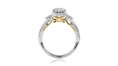 Classic Twisted Split Shank Diamond Halo Engagement Ring