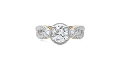 Classic Twisted Split Shank Diamond Halo Engagement Ring
