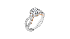 Classic Twisted Split Shank Diamond Halo Engagement Ring