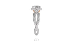 Classic Twisted Split Shank Diamond Halo Engagement Ring