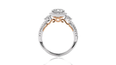 Classic Twisted Split Shank Diamond Halo Engagement Ring