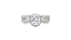 Classic Twisted Split Shank Diamond Halo Engagement Ring