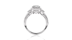 Classic Twisted Split Shank Diamond Halo Engagement Ring