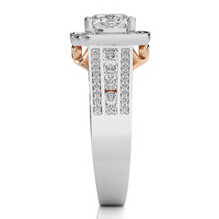 Contemporary Diamond Halo Engagement Ring