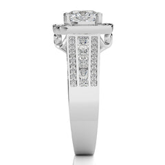 Contemporary Diamond Halo Engagement Ring