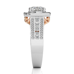 Contemporary Diamond Halo Engagement Ring