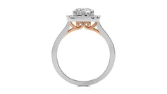 Contemporary Diamond Halo Engagement Ring