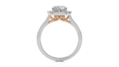 Contemporary Diamond Halo Engagement Ring
