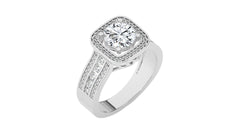 Contemporary Diamond Halo Engagement Ring