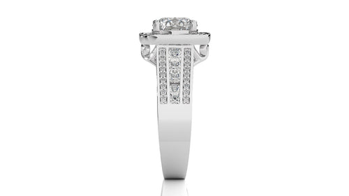 Contemporary Diamond Halo Engagement Ring