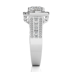 Contemporary Diamond Halo Engagement Ring