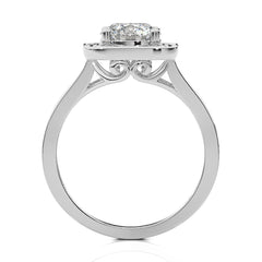 Contemporary Diamond Halo Engagement Ring