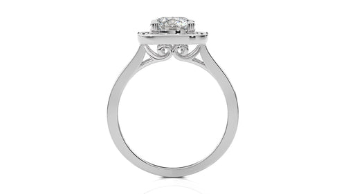 Contemporary Diamond Halo Engagement Ring