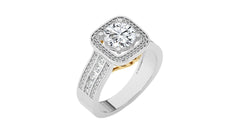 Contemporary Diamond Halo Engagement Ring