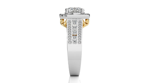 Contemporary Diamond Halo Engagement Ring