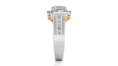 Contemporary Diamond Halo Engagement Ring