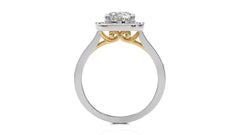 Contemporary Diamond Halo Engagement Ring