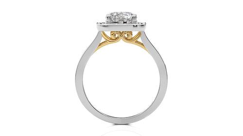 Contemporary Diamond Halo Engagement Ring