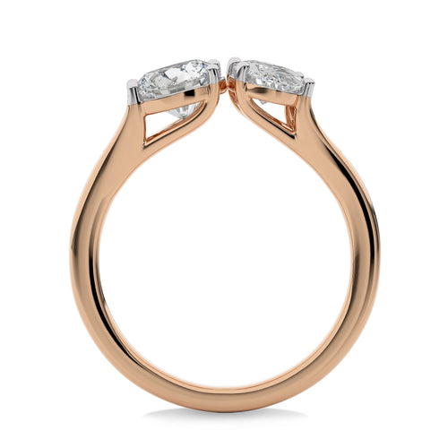 1 3/4 CT. Oval and Round Two Stone Lab Created Diamond Engagement Ring