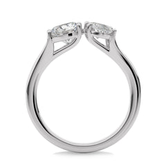 1 3/4 CT. Oval and Round Two Stone Lab Created Diamond Engagement Ring