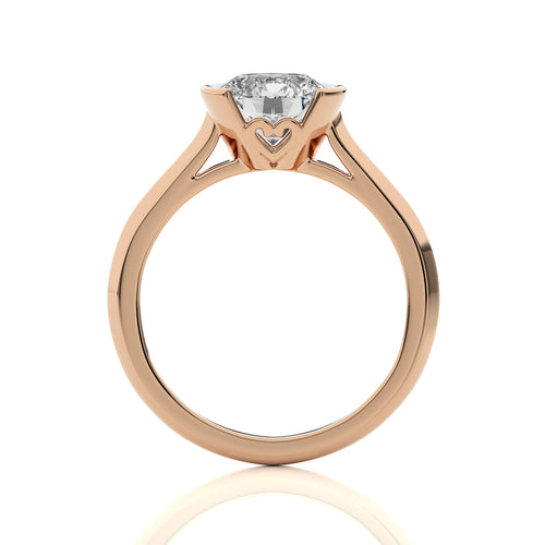 1 1/2 CT. Unfading Grace Bezel Set Knife Edge Round Lab Created Diamond Engagement Ring