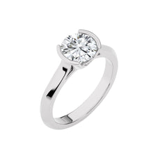 Unfading Grace Bezel Set Knife Edge Shank Round Diamond Engagement Ring