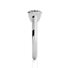 Unfading Grace Bezel Set Knife Edge Shank Round Diamond Engagement Ring