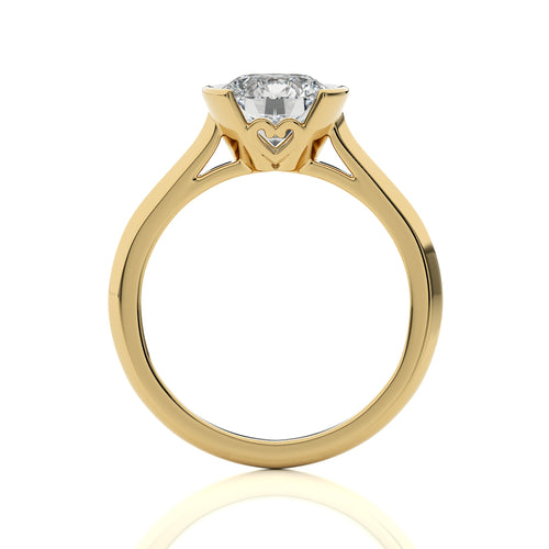 Unfading Grace Bezel Set Knife Edge Shank Round Diamond Engagement Ring