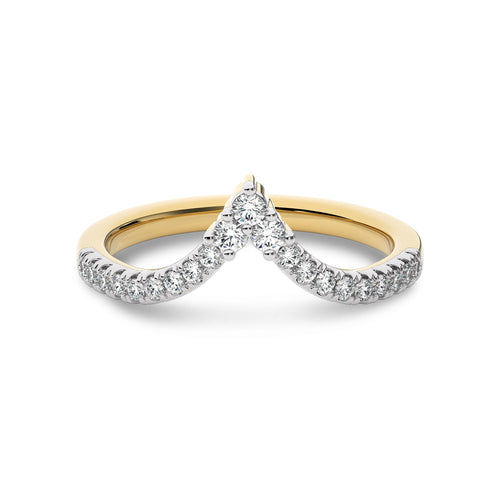 1/4 CT. V Shape Round Natural Diamond Wedding Band