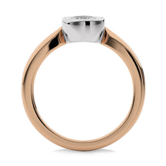 1 CT Pear Cut Bezel Set Solitaire Lab Created Diamond Engagement Ring