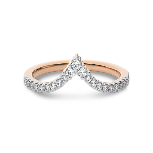 1/4 CT. V Shape Round Natural Diamond Wedding Band