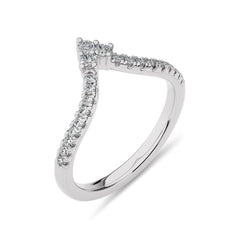 1/4 CT. Chevron Round Lab Created Diamond Wedding Band