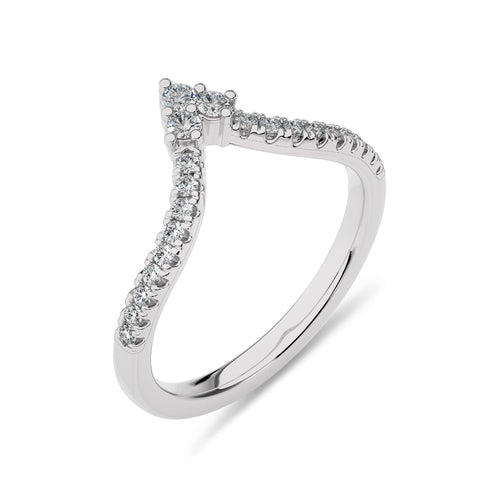 1/4 CT. V Shape Round Natural Diamond Wedding Band