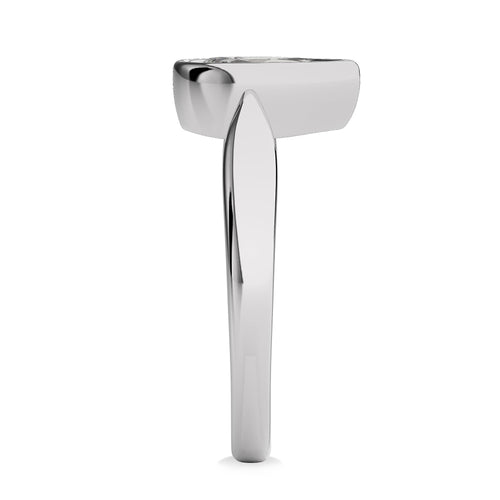 1 CT Pear Cut Bezel Set Solitaire Lab Created Diamond Engagement Ring