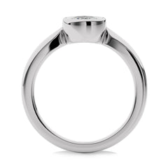 1 CT Pear Cut Bezel Set Solitaire Lab Created Diamond Engagement Ring