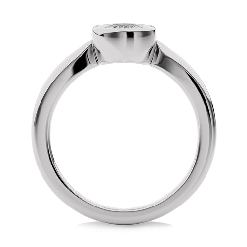 1 CT Pear Cut Bezel Set Solitaire Lab Created Diamond Engagement Ring