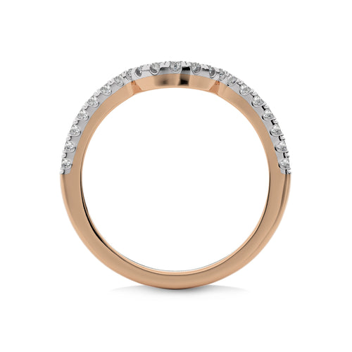 1/4 CT. Curved Round Natural Diamond Wedding Band