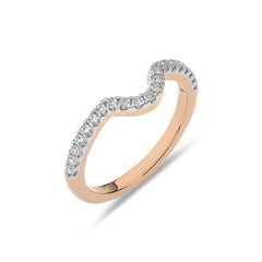1/4 CT. Curved Round Lab Created Diamond Wedding Band