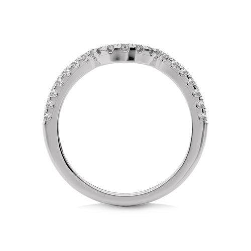 1/4 CT. Curved Round Natural Diamond Wedding Band