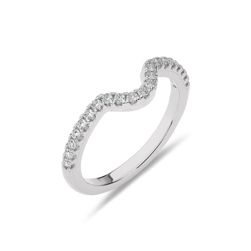 1/4 CT. Curved Round Natural Diamond Wedding Band