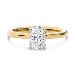 1 CT Solitaire Oval with Hidden Halo Lab Created Diamond Engagement Ring