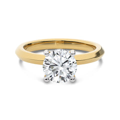 2 CT Round Solitaire with Hidden Halo Knife Edge Shank Natural Diamond Engagement Ring