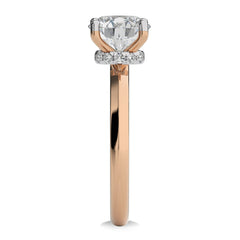 2 CT Round Solitaire with Hidden Halo Knife Edge Shank Lab Created Diamond Engagement Ring