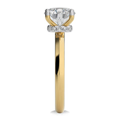 2 CT Round Solitaire with Hidden Halo Knife Edge Shank Lab Created Diamond Engagement Ring