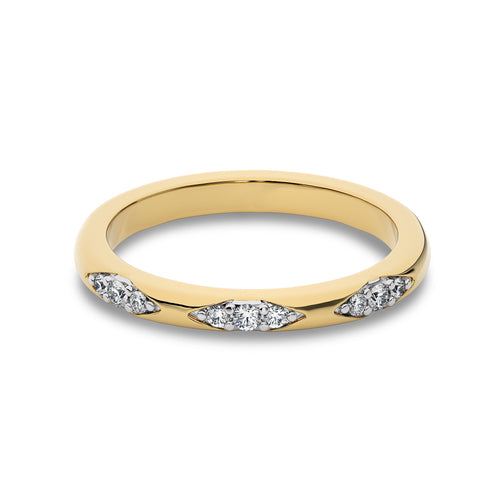 1/10 CT. Past,Present and Future Round Lab Created Diamond  Wedding Band