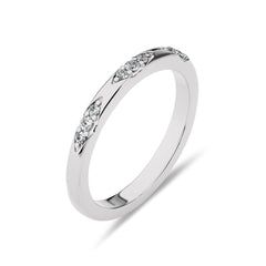 1/10 CT. Past,Present and Future Round Lab Created Diamond  Wedding Band
