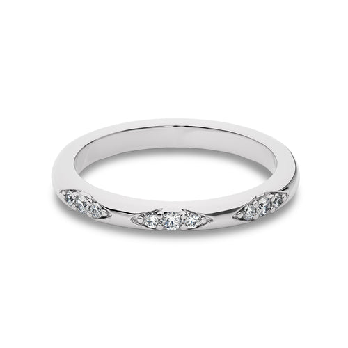 1/10 CT. Past,Present and Future Round Lab Created Diamond  Wedding Band