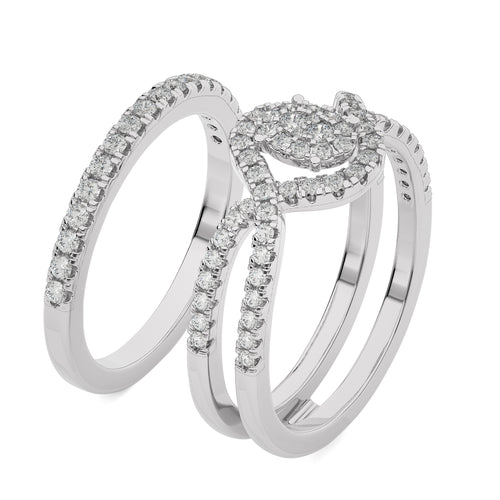 3/4 CT. Glimmering Orbit Round Lab created Diamond Ring with Enhancer