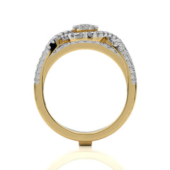 3/4 CT. Glimmering Orbit Round Lab created Diamond Ring with Enhancer